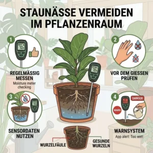 Staunässe vermeiden durch die regelmäßige Kontrolle mit einem feuchtigkeitsmesser pflanzenraum.