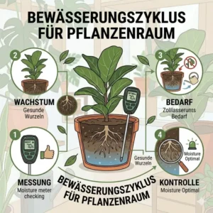 Der optimale Bewässerungszyklus für gesundes Wachstum mit dem feuchtigkeitsmesser pflanzenraum.