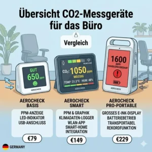 Vergleich verschiedener Modelle vom co2 messgerät für büro.