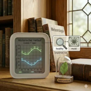 An illustrative example of the historical data graph feature visible on the Klima Monitor mit Display.