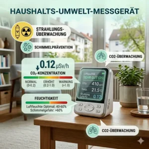 Illustration von einem umwelt messgerät haushalt beim Messen von elektromagnetischer Strahlung.