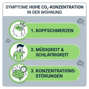 Illustration 4 zeigt gesundheitliche Symptome bei schlechter Luft ohne ein co2 warnmelder wohnung.