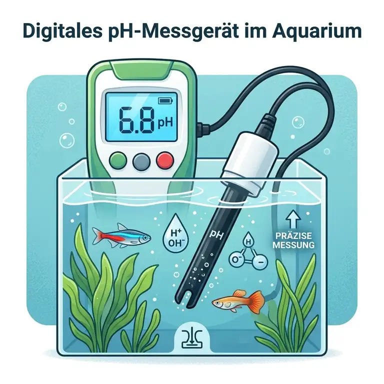 Ein präzises ph messgerät aquarium digital misst den genauen pH-Wert des Wassers direkt im Aquarium.