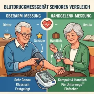 Visual comparison illustrating the differences between an upper arm and a wrist-based blutdruckmessgerät senioren.