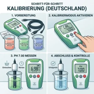 Schritt-für-Schritt-Anleitung zur Kalibrierung, damit das ph messgerät aquarium digital exakt misst.