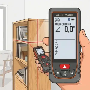 Leveling wall shelves and units using a multi-angle laser messgerät für möbel