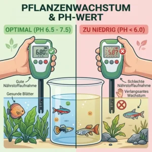 Der Einfluss des pH-Werts auf das Pflanzenwachstum, überwacht mit dem ph messgerät aquarium digital.