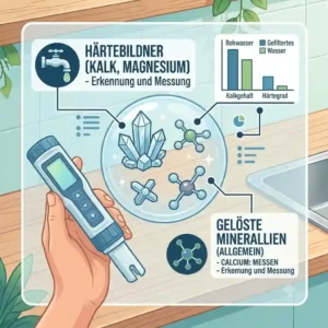 Measuring water hardness and lime content with a specialized water tester für filteranlage.