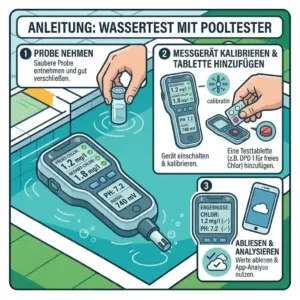 A step-by-step guide on how to perform a water test using a chlor messgerät schwimmbad.